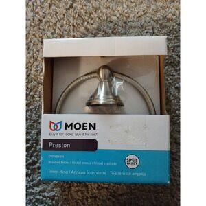 NEW Moen Preston Towel Ring Spot Resist Brushed Nickel DN8486BN